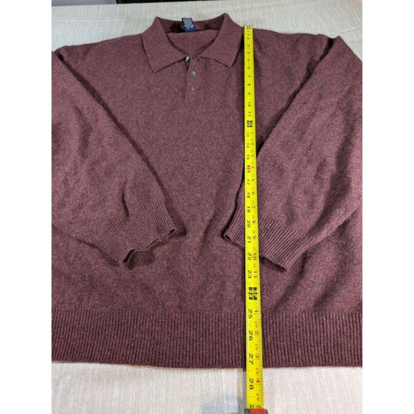 WOODS & GRAY Polo Size XL Red 100% Cashmere LS Collar Sweater Pullover - Picture 2 of 6